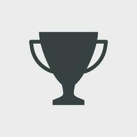 Trophy cup flat vector icon. Simple winner symbol. Black illustration isolated on white background.