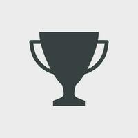 Trophy cup flat vector icon. Simple winner symbol. Black illustration isolated on white background.