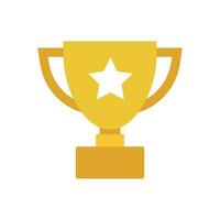 Trophy cup flat vector icon. Simple winner symbol. Gold illustration isolated on white background.