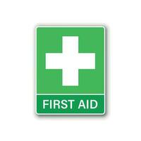 First aid sign icon in flat style. Health, help and medical vector illustration on white isolated background. Hospital business concept.