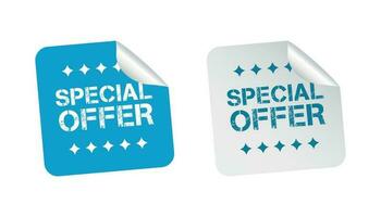 Special offer sticker. Business sale blue tag label vector illustration on white background.