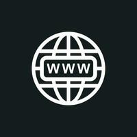 Go to web icon. Internet flat vector illustration for website on black background.