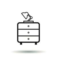 Cupboard with lamp furniture icon. Furniture vector illustration on white background.