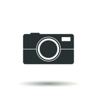 Camera icon on isolated background. Flat vector illustration.