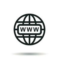 Go to web icon. Internet flat vector illustration for website on isolated background.