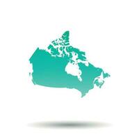 Canada map. Colorful turquoise vector illustration on white isolated background.