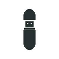 Usb drive icon in flat style. Flash disk vector illustration on white isolated background. Digital memory business concept.