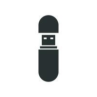 Usb drive icon in flat style. Flash disk vector illustration on white isolated background. Digital memory business concept.