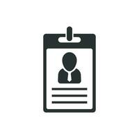 Id card icon in flat style. Identity tag vector illustration on white isolated background. Driver licence business concept.