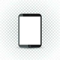 Tablet with white screen flat icon. Computer vector illustration on isolated background.