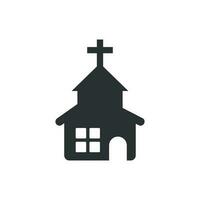 Church icon in flat style. Chapel vector illustration on white isolated background. Religious building business concept.