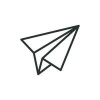 Paper airplane icon in flat style. Plane vector illustration on white isolated background. Air flight business concept.