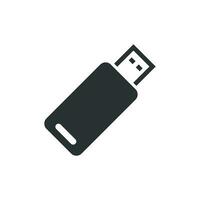 Usb drive icon in flat style. Flash disk vector illustration on white isolated background. Digital memory business concept.