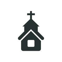 Church icon in flat style. Chapel vector illustration on white isolated background. Religious building business concept.