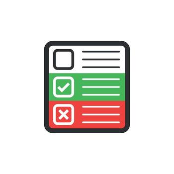 Questionnaire icon in flat style. Online survey vector illustration on white isolated background. Checklist report business concept.