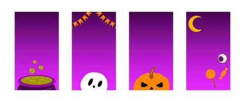 Halloween Violet Story Template for Social Media vector