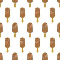 Seamless Pattern with Ice Creams In Chocolate Glaze vector