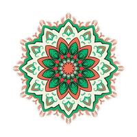 Mandala  Design vector with green  and red color