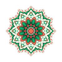 Mandala  Design vector with green  and red color