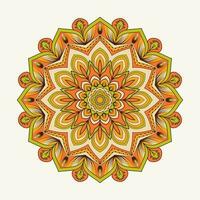A colorful floral mandala pattern  design with a flower in the middle. vector