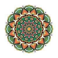 A drawing of a mandala vector with a colorful pattern.