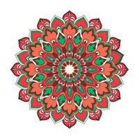 Color mandala ornament design with a circle in the middle isolated on a dark background vector