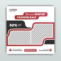 Winter Fashion Sale Social Media Ads Post Design vector