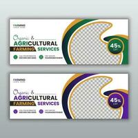 Lawn or modern gardening services social media web cover template vectors  banner