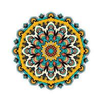 brillante colores mandala diseño o étnico mandala con vistoso tribal ornamento. creativo lujo decorativo redondo mandala antecedentes modelo con el colorante libro. vector