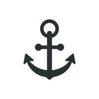 Boat anchor sign icon in flat style. Maritime equipment vector illustration on white isolated background. Sea security business concept.