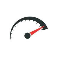 Speedometer level sign icon in flat style. Accelerate vector illustration on white isolated background. Motion tachometer business concept.