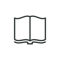 Open book icon in flat style. Literature vector illustration on white isolated background. Library business concept.