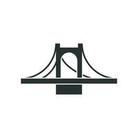 Bridge sign icon in flat style. Drawbridge vector illustration on white isolated background. Road business concept.