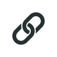 Chain sign icon in flat style. Link vector illustration on white isolated background. Hyperlink business concept.
