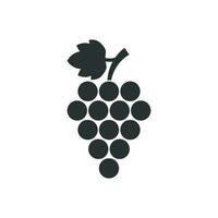 Grape fruits sign icon in flat style. Grapevine vector illustration on white isolated background. Wine grapes business concept.