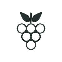 Grape fruits sign icon in flat style. Grapevine vector illustration on white isolated background. Wine grapes business concept.