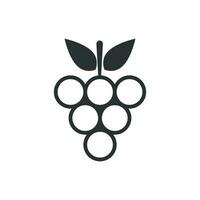 Grape fruits sign icon in flat style. Grapevine vector illustration on white isolated background. Wine grapes business concept.