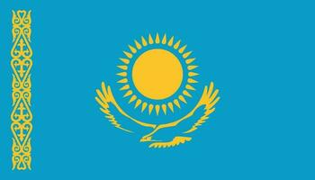 Kazakhstan flag icon in flat style. National sign vector illustration. Politic business concept.