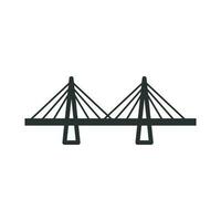 Bridge sign icon in flat style. Drawbridge vector illustration on white isolated background. Road business concept.