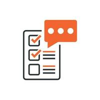 Checklist document sign icon in flat style. Survey vector illustration on white isolated background. Check mark banner business concept.