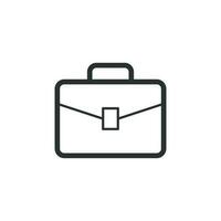 Briefcase sign icon in flat style. Suitcase vector illustration on white isolated background. Baggage business concept.