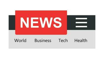 News template sign icon in flat style. Website newsletter vector illustration on white isolated background. Smartphone banner business concept.