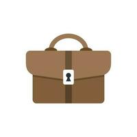 Briefcase sign icon in flat style. Suitcase vector illustration on white isolated background. Baggage business concept.