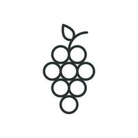 Grape fruits sign icon in flat style. Grapevine vector illustration on white isolated background. Wine grapes business concept.