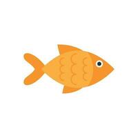 Fish sign icon in flat style. Goldfish vector illustration on white isolated background. Seafood business concept.