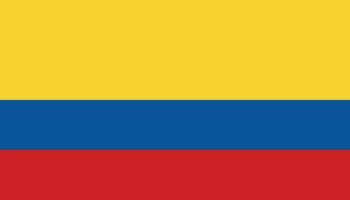 Colombia flag icon in flat style. National sign vector illustration. Politic business concept.