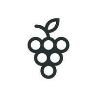 Grape fruits sign icon in flat style. Grapevine vector illustration on white isolated background. Wine grapes business concept.