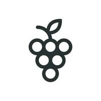 Grape fruits sign icon in flat style. Grapevine vector illustration on white isolated background. Wine grapes business concept.