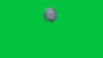 Cloud with lightning strike effect animation isolated on green screen background video