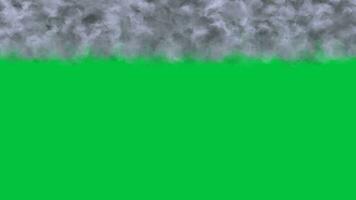 Dark cloud passing by wind left to right animation on green screen background video